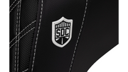 SADDLEMEN Pro Series SDC Performance Seat - Carbon Fiber/Lumbar Gripper - White Stitch - Dyna '06-'17 - SC80604WHI - PartsOutlet.com.au