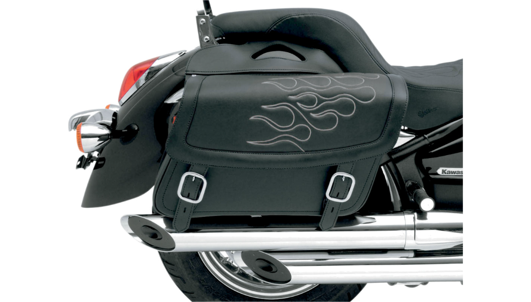 SADDLEMEN Flame Saddlebag - Silver - Medium X021-05-0403 - PartsOutlet.com.au