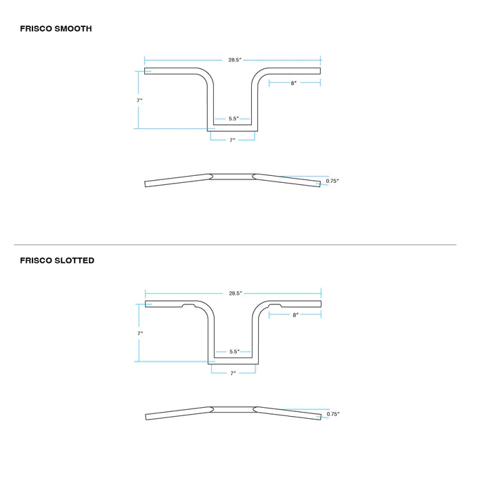 BILTWELL Handlebar - Frisco - Chrome - SMOOTH - 6003-1052 - PartsOutlet.com.au
