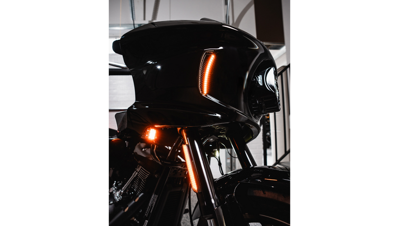 CUSTOM DYNAMICS LED Turn Signals - Front - Gloss Black - Low Rider ST '22-'25 - CD-LRST-FTS-B