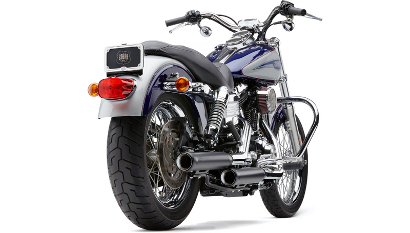 COBRA 3" Neighbor Hater Mufflers for '91-'17 Dyna - Black - 6045B