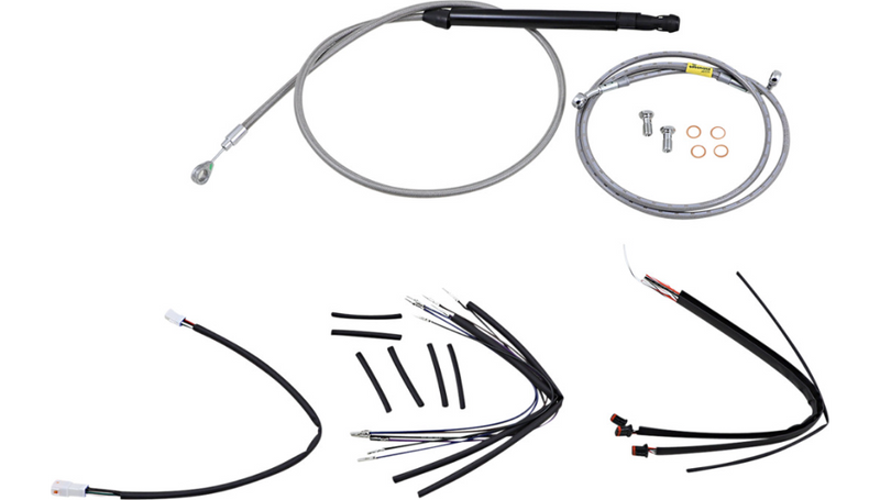 BURLY BRAND Control Kit - 16" Gorilla Handlebars - Stainless - Softail '18-'21 - B30-1250
