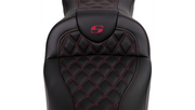 SADDLEMEN Roadsofa Seat - with Backrest - Wine Berry / Burgundy Stitch - FL '08-'23 A808-07R-182BUR - PartsOutlet.com.au