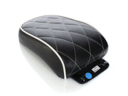 LE PERA Bare Bones Pillion Pad With White Stitching & White Piping. Fits Softail 2008-2017 With 150 OEM Rear Tyre - LXE-007PDMWTP - PartsOutlet.com.au