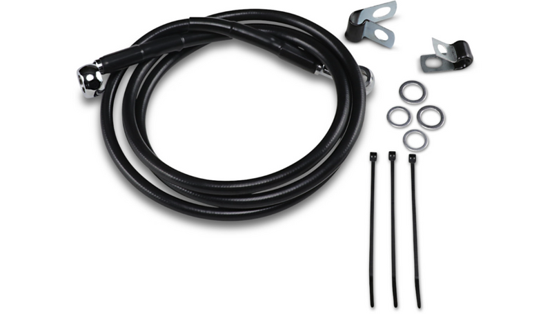 DRAG SPECIALTIES Brake Line - Front - Black - +10" - Harley-Davidson '88-'99 - 640113-10BLK