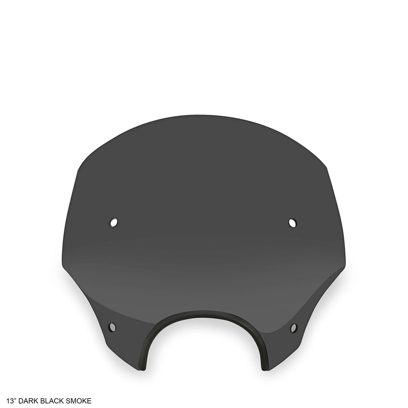 MEMPHIS SHADES El Paso Windshield - 13" - 7" Headlight Cutout - Dark Black Smoke - MEP5235