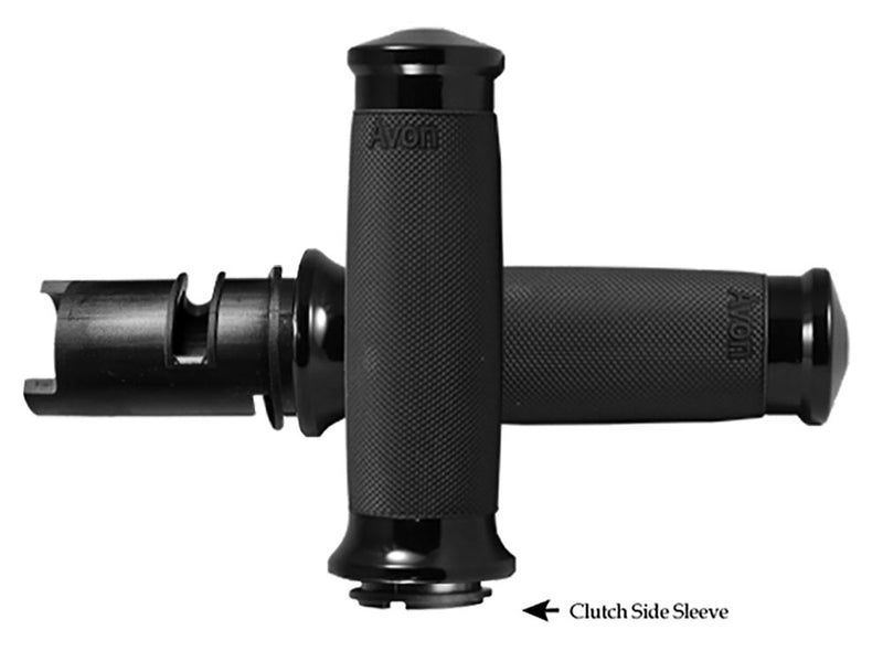 Avon Custom Contour Handgrips – Black. Fits CVO Touring 2023up, Street Glide & Road Glide 2024up, Touring 2025up & Softail 2025up