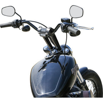THRASHIN SUPPLY Risers - Straight 8" - Gauge Cutout - Softail '18-'25 - Black - TSC-9500-3