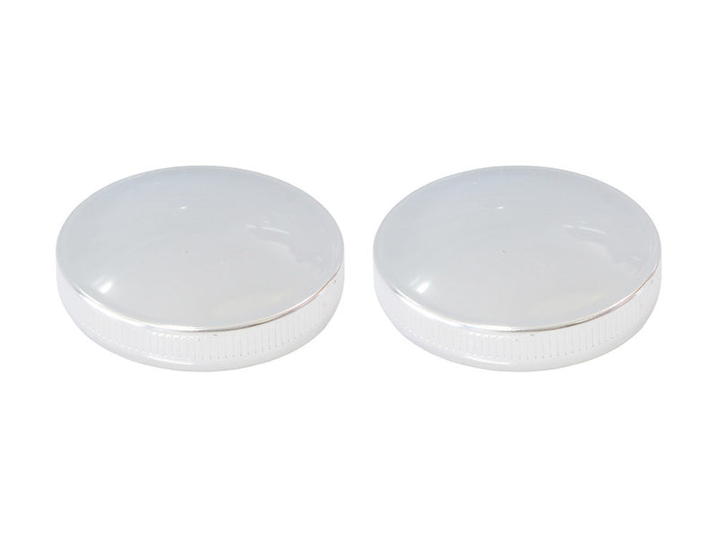 Early Style Fat Bob Fuel Caps – Chrome. Fits Big Twin 1936-1973 & Sportster 1958-1973. – Rollies Speed Shop - 03-0013