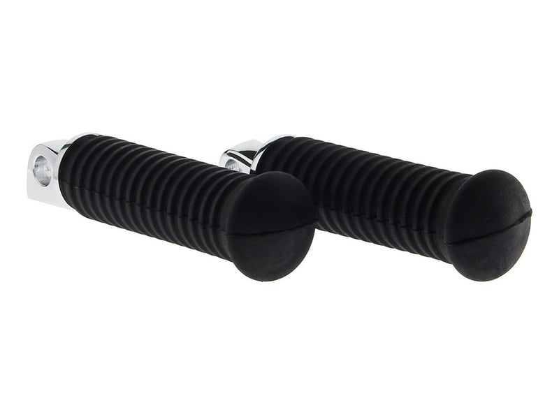 Rollies Footpegs with Black Rubber & Male Mount. - 17-0442B
