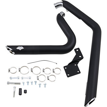 VANCE & HINES Shortshots Staggered Exhaust System - '86 - '11 Softail - Matte Black Ceramic 47221 - PartsOutlet.com.au