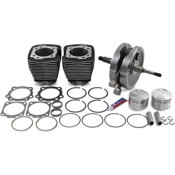 S&S CYCLE 96" Sidewinder® Big Bore Stroker Kit for '84-'99 HD® Big Twins - Wrinkle Black Finish - 91-7661