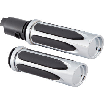 ARLEN NESS Grips - Comfort - Deep Cut - TBW - Chrome -24+ Touring / 25+ Softail - 500-070