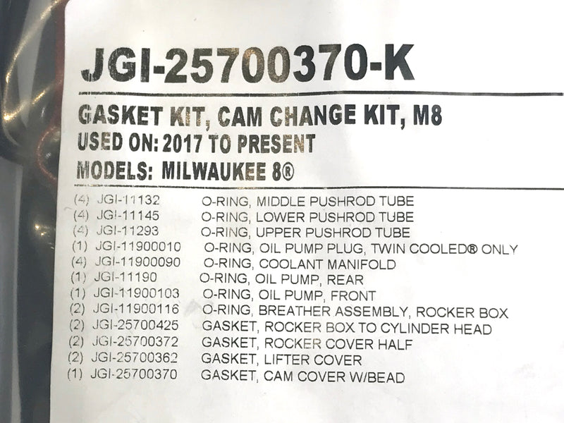 JAMES GASKET Cam Change Gasket Kit - M8 '17-'23 - JGI-25700370-K