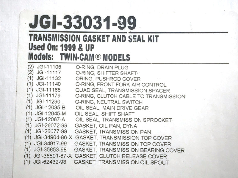 JAMES GASKET Transmission Gasket/Seal Kit - Harley-Davidson '99-'06 - JGI-33031-99