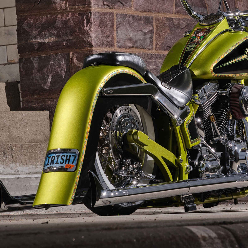 KLOCK WERKS Rear Fender - Vicla Smooth - 9" Extended Rear - Black - Softail '00-'17 - KWF-02-0310