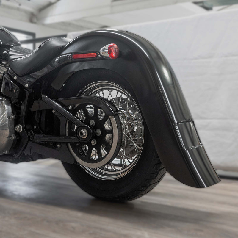 KLOCK WERKS Benchmark Rear Fender - Vicla - Frenched - Black - HD Softail '18-'25 -  KWF-02-0313