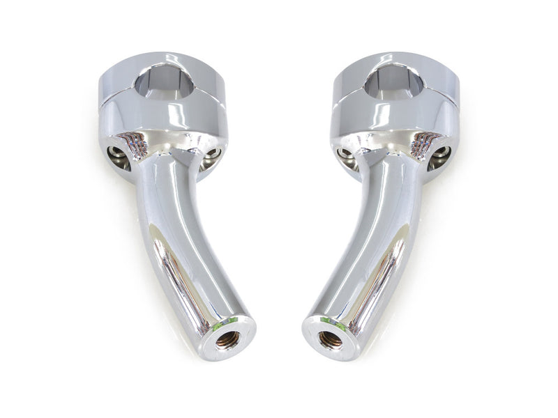 LA CHOPPERS HEFTY RISERS SMOOTH FOR 1 1/4" HANDLEBARS 5.5" CURVED RISE CHROME UNIVERSAL - LA-7406-05