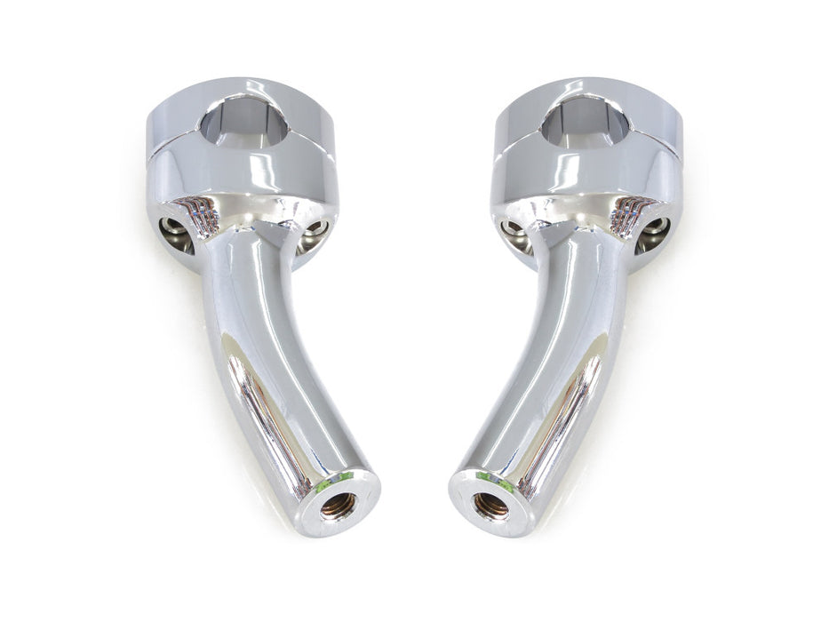 LA CHOPPERS HEFTY RISERS SMOOTH FOR 1 1/4" HANDLEBARS 5.5" CURVED RISE CHROME UNIVERSAL - LA-7406-05