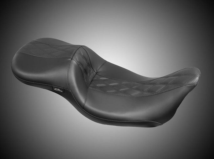 LE PERA Maverick Daddy Long Legs Seat - Without Backrest - Diamond Stitch - HR2 Inlay - FLH/FLT '23-'25 - LV-957DLHR2