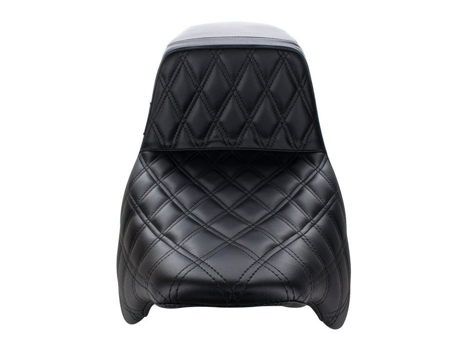 LE PERA Kickflip Seat - Double Diamond - Black - FL '97-'07 LH-597DD