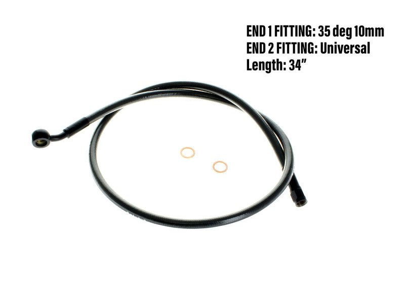 Magnum shielding  34in. Upper Front Brake Line with 10mm x 35 Degree Banjo – Black Pearl.