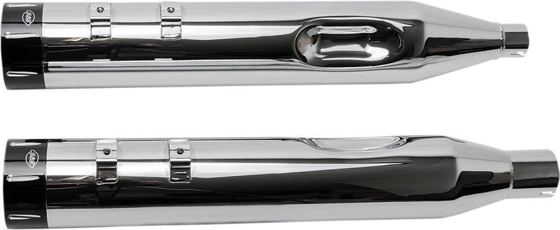 S&S CYCLE Mk45 TOURING MUFFLER for M8 TOURING MODELS—Chrome with Black Tracer End Cap - 2017+ - 550-0668