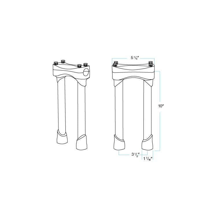 BILTWELL Risers - Murdock - 10" - Black 6403-201-10