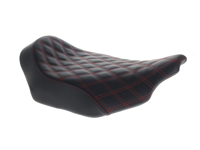 SADDLEMEN Renegade Solo Seat - Lattice Stitched - Red Stitch - FLT/FLH '23-'25 - 823-07-002LSRED