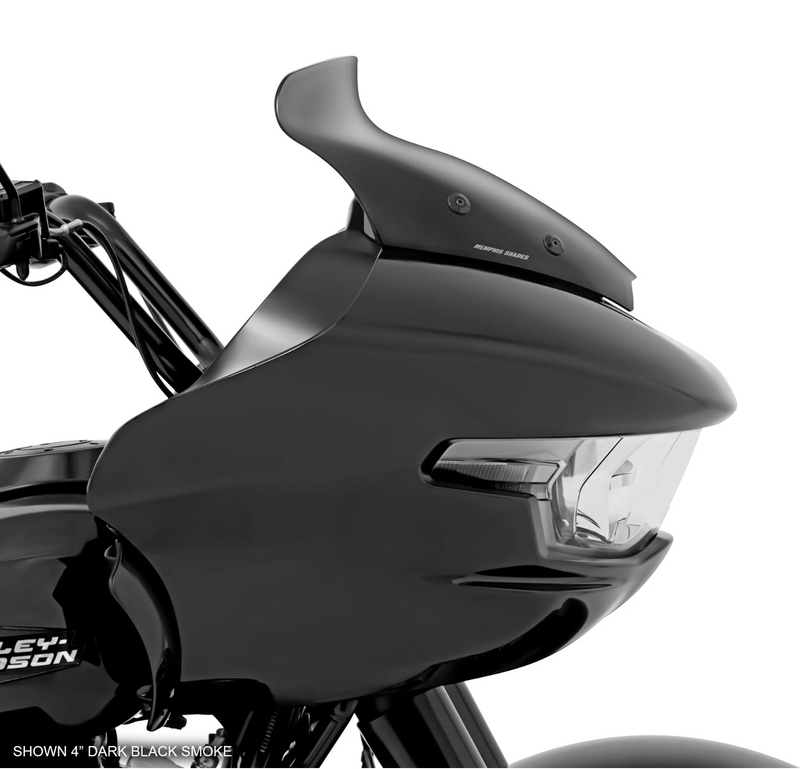 MEMPHIS SHADES Spoiler Windshield - 4" - Dark Black Smoke - FLTR '24-'25 - MEP88210