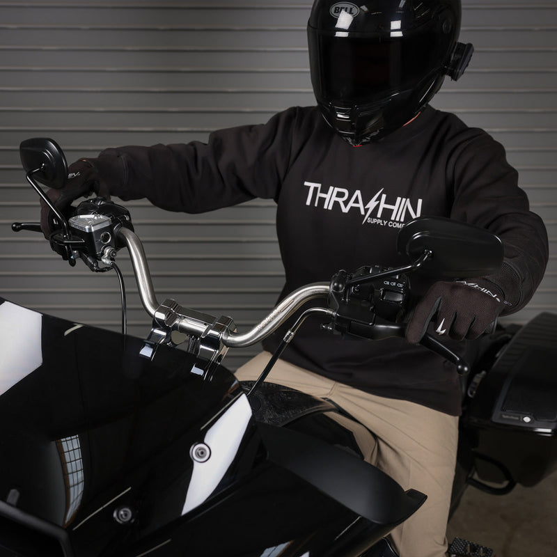THRASHIN SUPPLY CO. 2024 FLH / FLTRX Handlebar - High Bend - Stainless Steel TSC-2715-0 - PartsOutlet.com.au