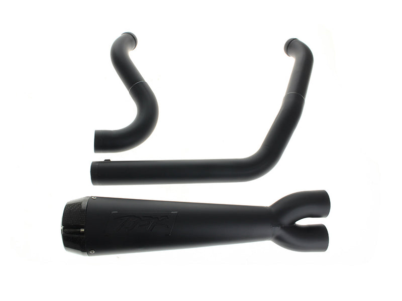 Comp-S 2-into-1 Exhaust – Black with Carbon Fiber End Cap. Fits Softail 2025up with Non-240 Rear Tyre - 005-5590199-BLK
