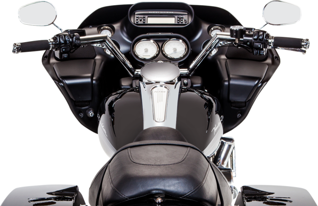 TRASK Handlebar - V-Line - 2+ - For 1" Risers - Black - Harley-Davidson '99-'13 - TM-2020BK