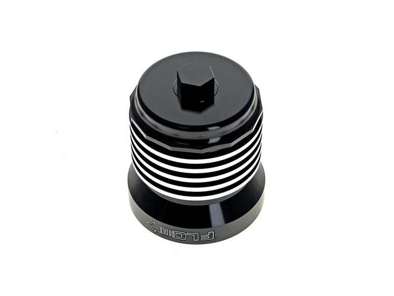 PC RACING Flo® "Spin-On" Oil Filter - Black with Polished Fins -  PCS4BC