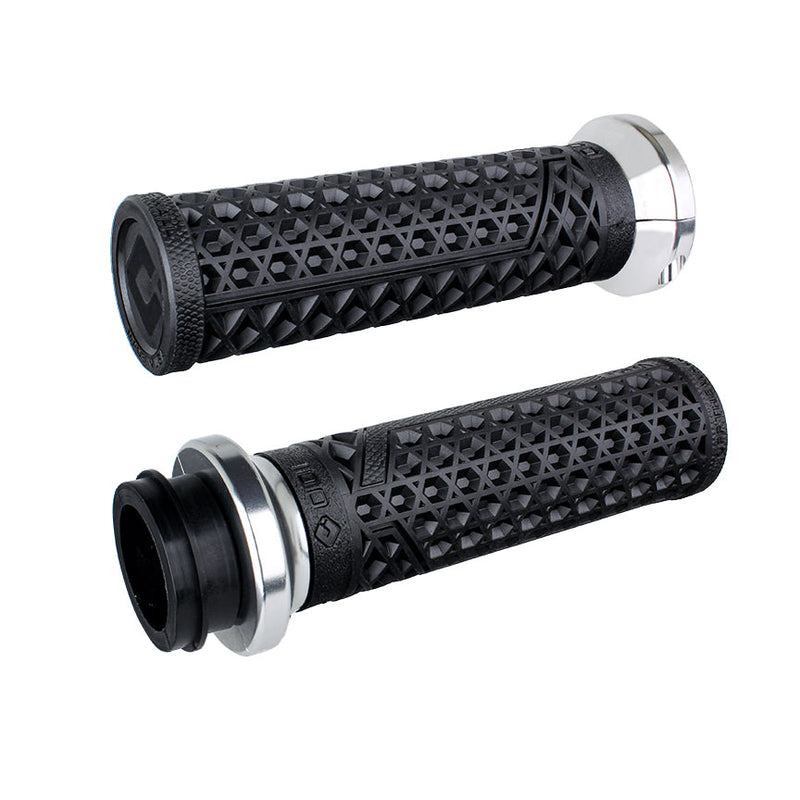 ODI Grips - Vans - Harley Davidson Cable Throttle - Black/Silver - 1984-2022 - V31VHCWB-S - PartsOutlet.com.au