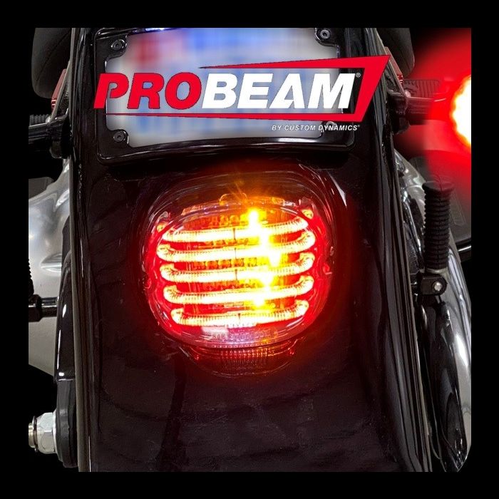 CUSTOM DYNAMICS Taillight/Turn Signal - Top Window - Smoke Lens - Harley-Davidson '99-'24 - PB-TL-INT-TW-S