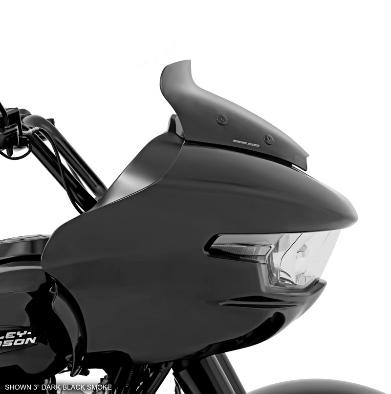 MEMPHIS SHADES Spoiler Windshield - 3" - Dark Black Smoke - FLTR '24-'25 - MEP88110