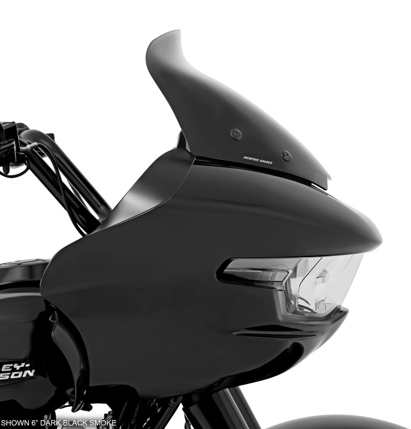 MEMPHIS SHADES Spoiler Windshield - 6" - Dark Black Smoke - FLTR '24-'26 - MEP88410