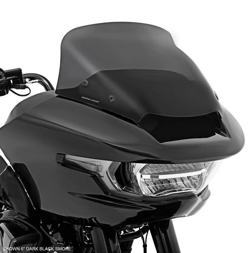 MEMPHIS SHADES Spoiler Windshield - 6" - Dark Black Smoke - FLTR '24-'26 - MEP88410