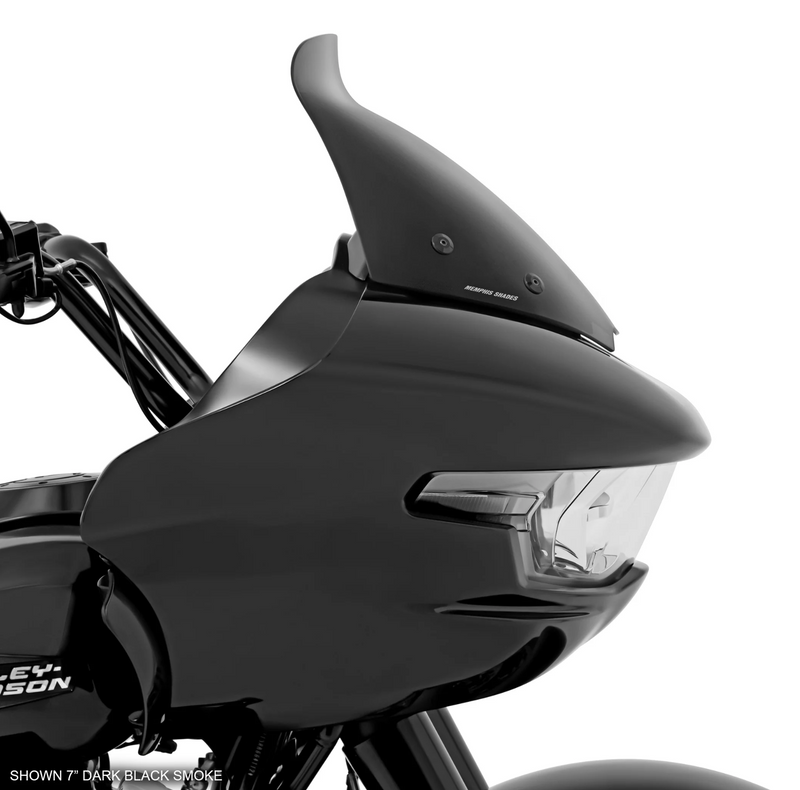 MEMPHIS SHADES Spoiler Windshield - 7" - Dark Black Smoke - FLTR '24-'25 - MEP88510