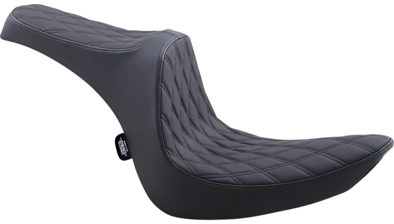 DRAG SPECIALTIES Predator III Seat - Double Diamond - Softail Wide Tire '06-'17 - Black W/Black Stitching 08021438 - PartsOutlet.com.au