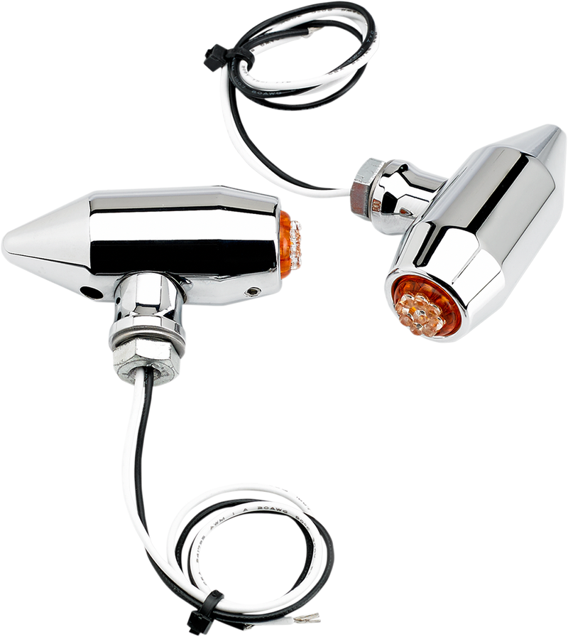 JOKER MACHINE Vega Center Mount LED Lights - Chrome/Amber 05-56-AC - PartsOutlet.com.au