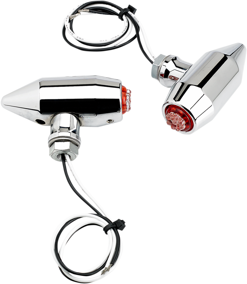 JOKER MACHINE Vega Center Mount LED Lights - Chrome/Red 05-56-RC - PartsOutlet.com.au