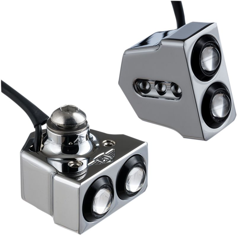 JOKER MACHINE LED Side Mount Turn Signal - Chrome/Amber 05-208-AC - PartsOutlet.com.au