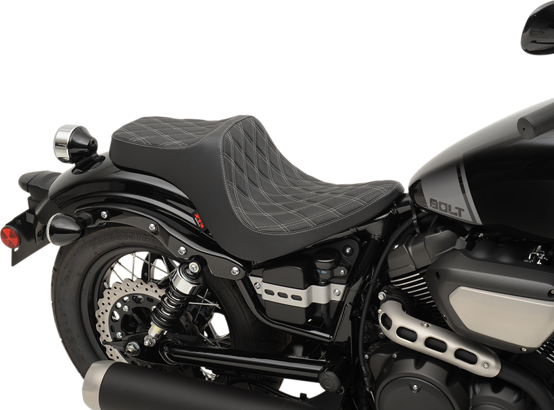 Z1R Predator III Seat - Diamond - Silver Stitching - Bolt - Yamaha XV '13-'20 - 0810-2070 - PartsOutlet.com.au