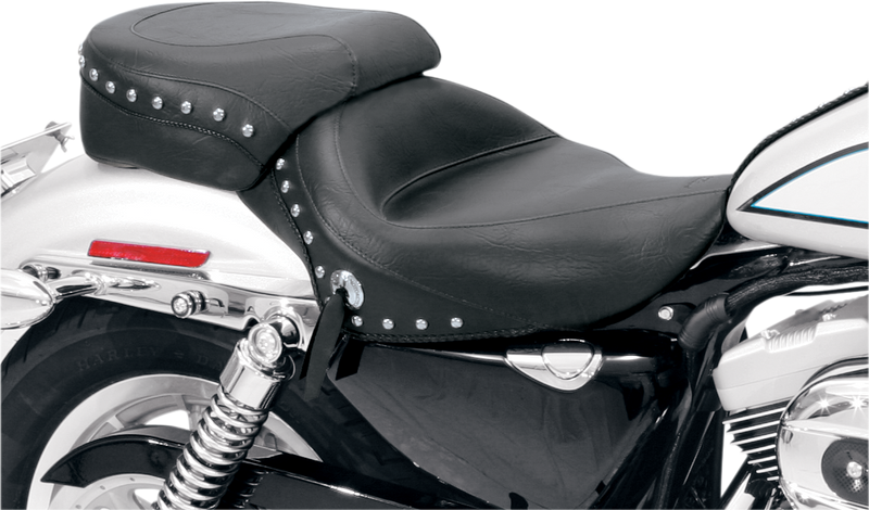 MUSTANG Wide Rear Seat - Studded - Harley-Davidson 2004-2021 - Sportster XL 76505 - PartsOutlet.com.au