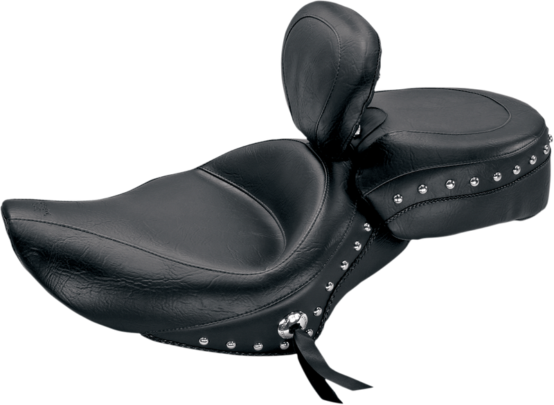 MUSTANG Wide Rear Passenger Seat - Studded - Harley-Davidson Sportster XL 2004-2021 - 79377 - PartsOutlet.com.au