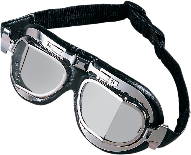 DRAG SPECIALTIES Red Baron Goggles - Stainless Steel 220028-BX3