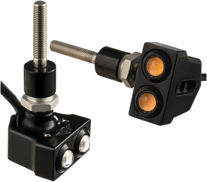 JOKER MACHINE Rat Eye Mirror-Mount Turn Signals - Dual - Black 05-216B - PartsOutlet.com.au