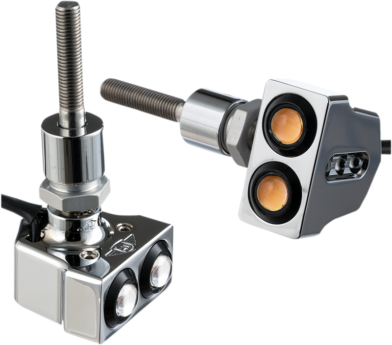 JOKER MACHINE Rat Eye Mirror-Mount Turn Signals - Dual - Chrome 05-216C - PartsOutlet.com.au
